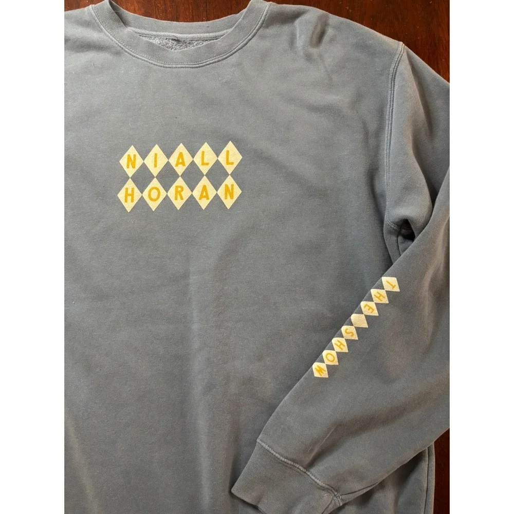 Niall Horan Unisex Diamond Crewneck Sweatshirt L The Show Tour Slate Blue
